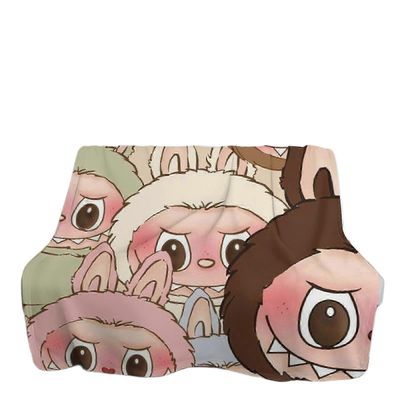 Labubu-painettu paksunnettu kaksipuolinen samettipeitto 76x102cm 40x30in