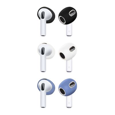 Silikon ørepropper Øreputer Øretelefondeksel Til Airpods Pods 3 Hodetelefoner Svart og hvitt midn