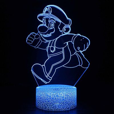 Eocici Super Mario Bros Led yövalo 7 väriä Kosketusohjauksen vaihtaminen, kodin sisustuslahjat D