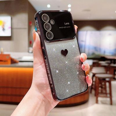 Galvanointi reuna TPU puhelimen kansi Samsung Galaxy A14 5G: lle, kaltevuus Glitter jauhe puhelinkotelo Musta