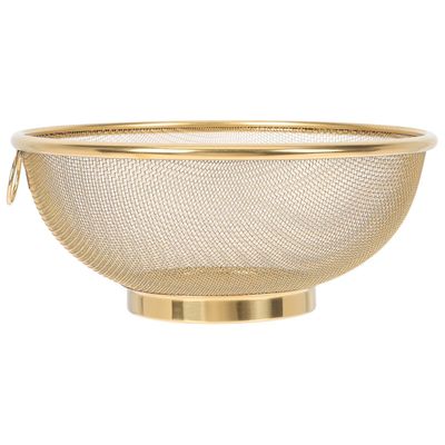 Rustfritt stål Mesh Colander Strainer Basket Drainer Fine Mesh Strainer Gylden 20X20CM