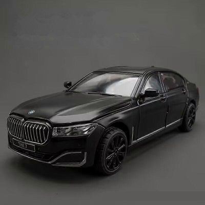 1/24 7-sarja 760 LI Alloy -automalli Painevaletut metalliajoneuvot Automalli Simulointi Ääni- ja valokokoelma Lasten lelut Lahjaleluautot Musta 1