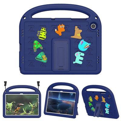 Samsung Galaxy Tab A9+(Plus) Kotelo Cartoon Design EVA+PC Kickstand Tabletin Kansi hihnalla Tummansininen