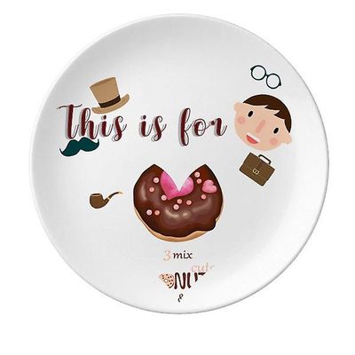Heart Chokolade Doughnut Dessert Sweet Food Far Dessert Plate Dekorative Porcelæn 8 tommer Dinner Home