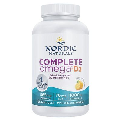 Nordic Naturals Complete Omega D3 565mg sitruunapehmeät geelit 120