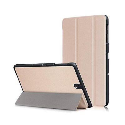 sak for Samsung Galaxy tab a 10.1 2019, ultra slank lett trefolds stativ smart folio tilfelle hardt deksel Rosegold