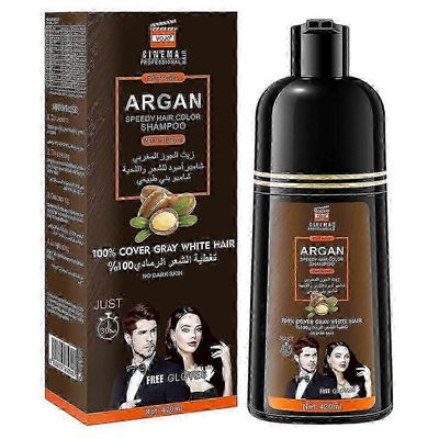 Pikavärjäysshampoo harmaiden hiusten peittämiseen, hiusvärishampoo miehille/naisille, 3 in 1 - 100 % harmaiden peittämiseen, kasviperäisiä ainesosi...