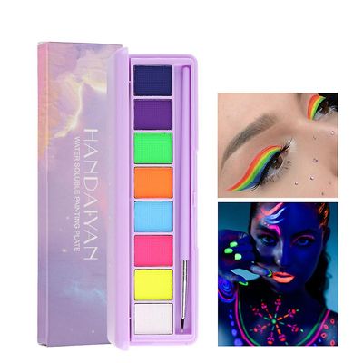 Vesiaktivoitu eyeliner-paletti 8 väriä Neon Body Paint Matta Graphic Eyeliner 01