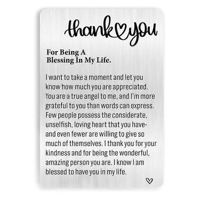 Arvostuslahja naisille Miehet Kiitos kaiverrettu lompakkokortti Insertit Opettaja Valmentaja Kiitos Muistikortit Kiitospäivän lahjat
