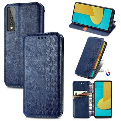Kompatibel med Lg Stylo 7 5g Flip Case Etui Vintage Wallet Flip Cover med magnetisk lukning Coque - Blå