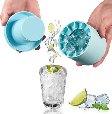 Tianzun Silikon iskubeform, iskubebrett silikon med lokk, iskubebrett, isbøtte, ismaskin kopp Blå