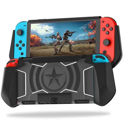 Nintendo Switch OLED 2021 kaksivärinen putoamisenesto suojakansi konsoliohjaimen iskunkestävä kotelo Musta