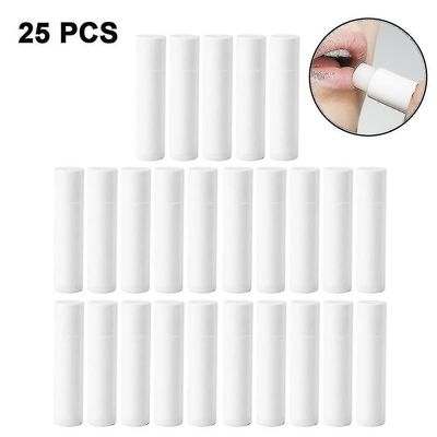 25 st tomma läppstiftsrör Diy Lip Balm Container Läppstift Tube 5g Vit
