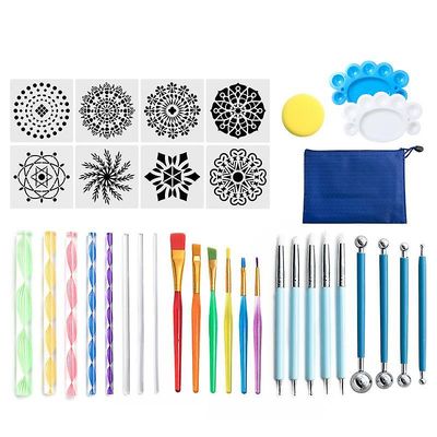 35 Pcs mandala maleri værktøj skabelon diy graffiti kunst søm forsyninger på46