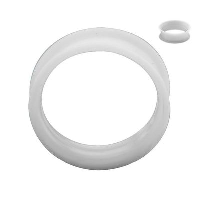BodyJewelryOnine Super tynd silikone dobbelt blussede tunneler - sælges parvis - 6 farver til rådighed Hvid 1/2" (13mm)