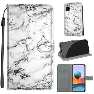 Foxdock Kompatibel med Xiaomi Redmi Note 10 Pro White Marble Mobile Case