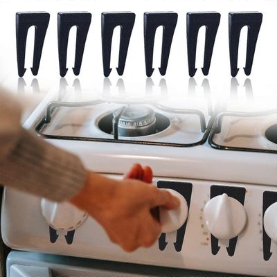 Liesinupin kannet, 6kpl turvallinen kaasupainikkeen suojalukko juomakelpoinen käytännöllinen keittiö kaasuliesi lasten turvanuppi