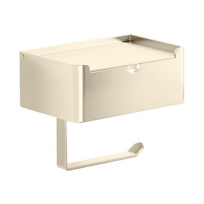 WC-rullan pidike ilman porausta Metallinen wc-paperin pidike Paperirulla-annostelija Seinään kiinnitettävä wc-paperilaatikko Pehmopaperilaatikko ru...