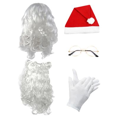 Fruushop Julepynt 2023 Rydding Kostyme Eventyr Deluxe Nisseskjegg og parykksett Julenissen Skjegg og parykk Julenissen Skjeggsett Deluxe Santa Clau