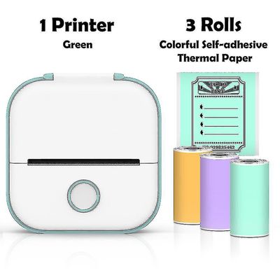 Phomemo T02 Mini Printer Bärbar skrivare Termisk utskrift Klistermärke Trådlös bläckfri fickskrivare Självhäftande etikettskrivare -ys Grön C