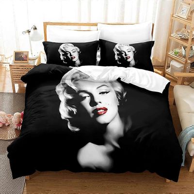 m413 Lakanat Marilyn Monroe vuodevaatteet, pussilakana peitto vuodesetti peitto tyynyliina, pojat tytöt aikuiset lakanat ggt413 135x200cm 53x78in