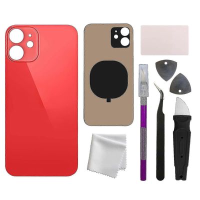 Ammattimainen takalasikotelon akun takakannen vaihto esiasennetuilla liimatyökaluilla 6,1 tuuman iPhone 12:lle Punainen
