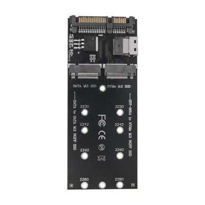 SATA M.2 NGFF SSD-SATA-sovitinkortti NVMe M.2 -kiintolevy SFF-8654-muunninkorttiin pöytätietokoneen emolevyn lisävarusteet Musta
