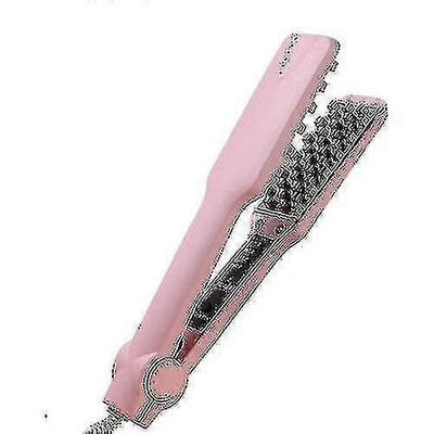 Volumizing Hair Iron Straightener Keraaminen Hair Crimper Pörröinen Hiusten kiharrin Vaaleanpunainen EU Plug