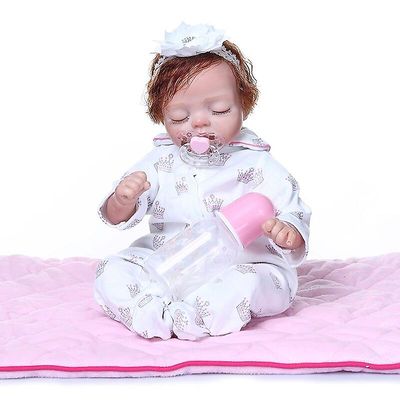 Genfødsel dukke 49cm sød genfødt baby pige dukke med tæppe født baby soft touch vægtet blød krop dukke jul bebe dukke genfødt sød gave