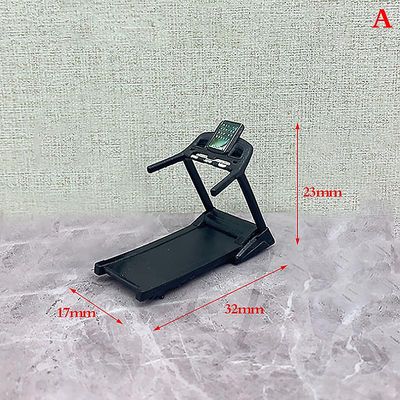 unbrand 1:60 Scale Dollhouse juoksumatto Miniatyyri Huonekalut Nukkekoti Juoksukone Musta A