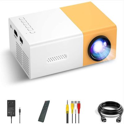 Miniprojektor Ny 1080p hemmabio usb hdmi av sd mini bärbar hdd led-projektor Gul