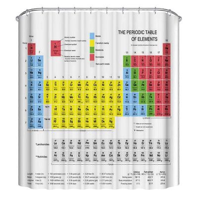 Kincjon Suihkuverhojen jaksollinen taulukko vedenpitävät kangasverhot kemian ystäville kylpyhuoneen verhoille w
