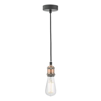 Dar Lighting Waco Simple 1 Lys E27 suspension antikke kobber Mat Sort