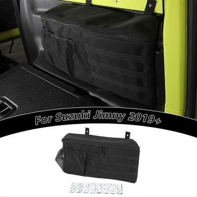 Auton tavaratilan sivusäilytyspussit Järjestäjätarvikkeet Suzuki Jimnylle 2019-2022, Säilytyssiivous, Musta (oikealla)
