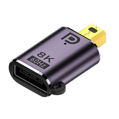 Mxfz Dp1.4 Minidp til Dp Video Extension Converter Mini Displayport Ma-fe Adapter Mini DP M to DP Female