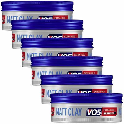 VO5 Extreme Style Ekstra Hold Matt Hair Clay 6Pk, 75ml