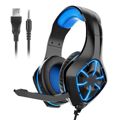 Langattomat Bluetooth-pelikuulokkeet mikrofonilla PC:lle PS4 PS5 Gamer Stereo E-urheilukuulokkeet Sininen