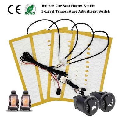 UUSI DC 12V sisäänrakennettu turvaistuimen lämmitinsarja sopii 2 paikkaan Yleismetallilanka Nopeat lämmitystyynyt 3-tasoinen ohjauskytkin turvaistu...