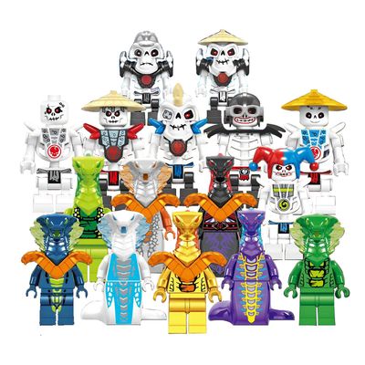 Unbrand Sarja 16 kpl Ninjago Mini Hahmot Kai Jay Sensei Wu Master Rakennuspalikat Lelut Monivärinen