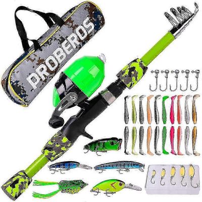 Lasten kalastuksen aloituspakkaus | Kannettava teleskooppinen onkivapa ja kelayhdistelmä - Vapa- ja kelasarja pojille, tytöille tai nuorille Loista...