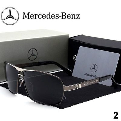 Unbrand Mercedes Benz solbriller Mode mænds polariserede spejl klassiske metalbriller Dark Gray Frame