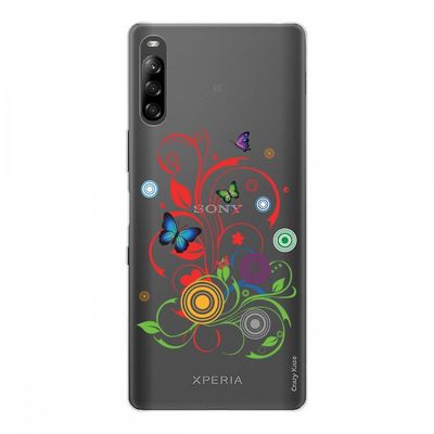 Crazy Kase Hull Til Sony Xperia L4 i silikone fleksibel 1 Mm, sommerfugle og cirkler