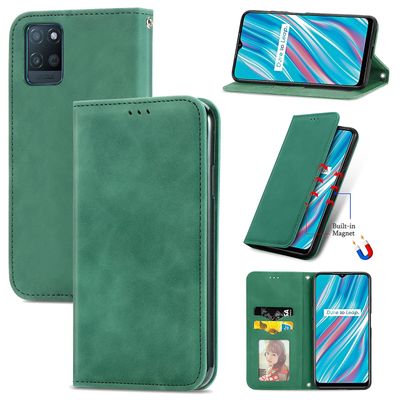 Gangxun Sag For Oppo Realme V11 5g Magnetisk Lukning Læder Tegnebog Cover Housse Etui Shockproof - Grøn