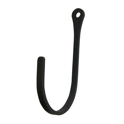 Village Wrought Iron Smal vægkrog 1/2 Ind. W x 3 1/2 In. H x 2 In. D Indvendig krogdybde 1 3/4 i Sort
