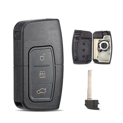 Bicaco 3 Knapp Smart Card Remote Key Key Case Cover För Ford Focus Fiesta C-max Galaxy Mk7 Escape Kuga Auto Key Hu101 Blade Key Shell Set