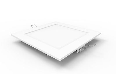 Inspired Lighting Intego R Ecovision forsænket Downlight Square Panel 6inch 12W Ren Hvid 6400K, 1000lm, White Frame, Inc. Driver