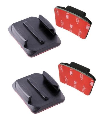 Hellfire Trading Buet feste og selvklebende 3M klebrig feste for Go Pro HD og Hero 1 2 3 + 4 pakke med 4 Svart