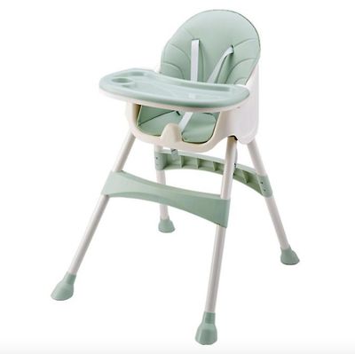 Ruili Børns Spisestol Baby Taburet Plastic Steel Seat Husstand Højfods multifunktionel spædbarn justerbar middagsplade Bærbar Bønnegrønne høje fødd...