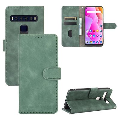 Etui til Tcl 10l / Tcl 10 Lite Cover Premium læder med kortholder Flip Folio magnetisk etui Etui Coque - Sort Grøn