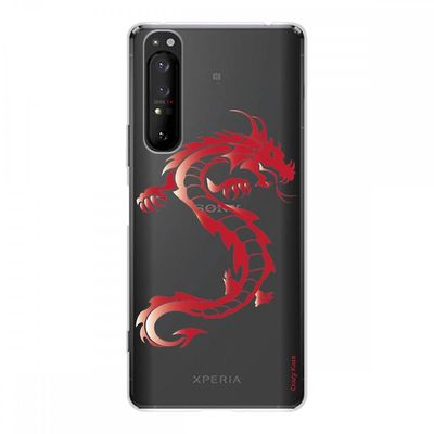 Crazy Kase Hull Til Sony Xperia 1 Ii i silikone fleksibel 1 Mm, Red Dragon